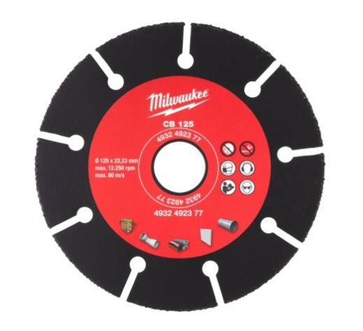 Disco Milwaukee multimaterial 125 mm grano carburo
