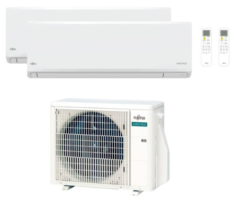 Aire acondicionado multisplit 2x1 Fujitsu AOY50UI-KB + ASY25-KN + ASY35-KN WiFi