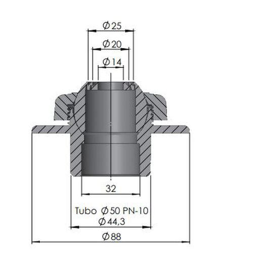 Astralpool 24413 Boquilla de impulsión Multiflow para encolar