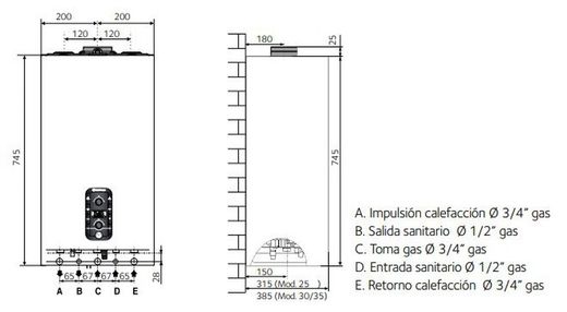 Caldera Chaffoteaux Mira Advance Link 25 mixta