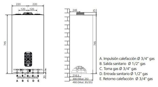 Caldera Chaffoteaux Urbia Advance Link 25 mixta