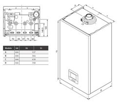 Caldera Saunier Duval ThemaFast MiConnect 26 + MiSet cableado