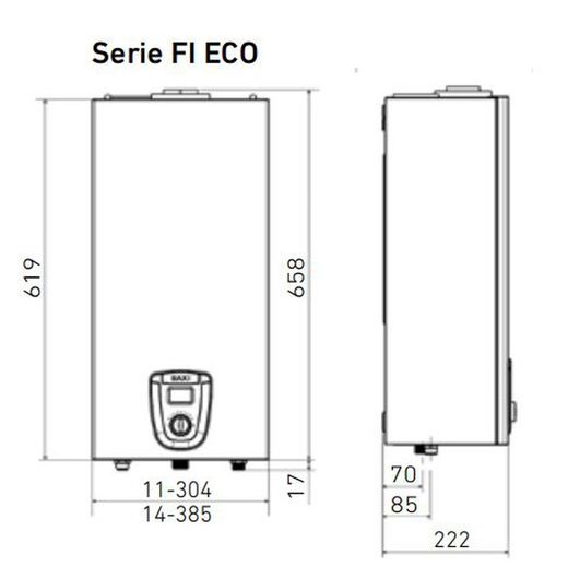 Calentador Baxi Serie FI Eco 11 litros Bajo Nox GN