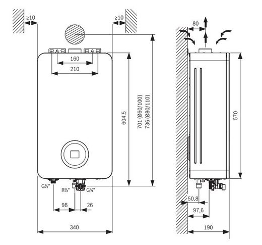 Calentador Bosch Therm 6600S 12 gas natural