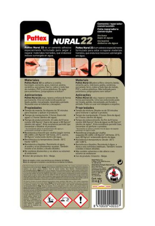 Cemento reparador construcción Pattex Nural 22