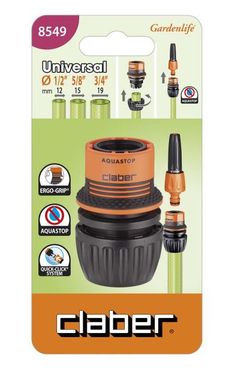 Claber 8549 Conector universal Aquastop 1/2" - 5/8" - 3/4"