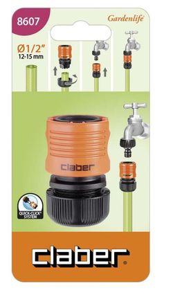 Claber 8607 Conector automático 1/2"