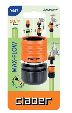 Claber 9647 Conector automático Max-Flow 3/4"