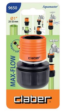 Claber 9650 Conector automático Max-Flow 1"
