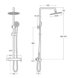 Columna de ducha monomando Roca Vega Plus Round