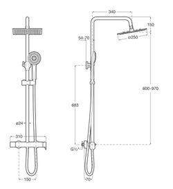 Columna de ducha monomando Roca Vega Plus Square negro mate
