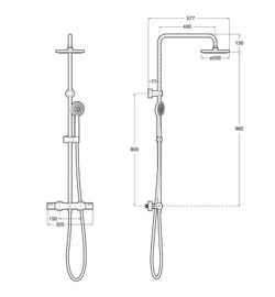 Columna de ducha termostática Roca Victoria T-BASIC