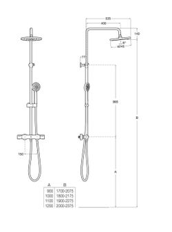 Columna de ducha termostática Roca Victoria T-Plus