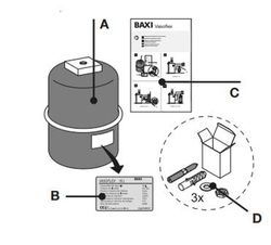 Vaso de expansión para calefacción Baxi Vasoflex de 25 litros