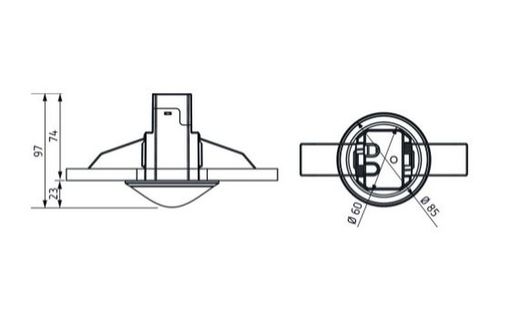 Detector de movimiento interior Theben theMova S360-100 DE WH