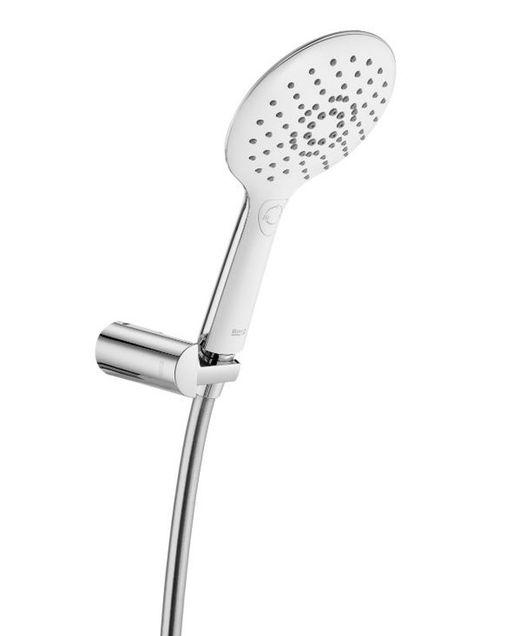 Ducha de mano Roca Plenum GO ROUND 120 mm cromado/blanco 3 funciones