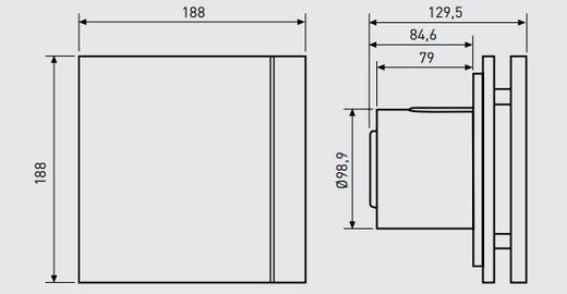 Extractor de baño S&P Silent-100 CZ Design