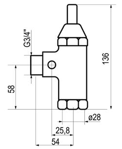 Fluxor Presto 1000 M 3/4" con llave de paso para inodoro