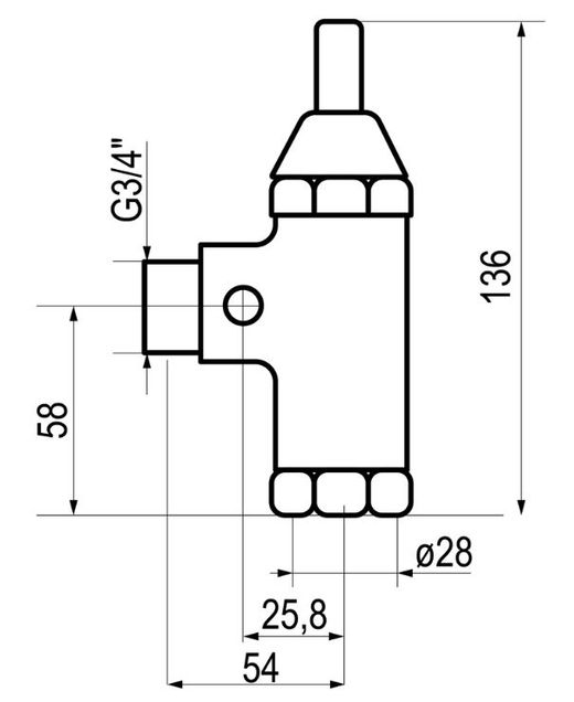 Fluxor Presto 1000 M 3/4" con llave de paso para inodoro