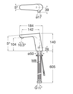 Grifo electrónico Roca L30-E para lavabo