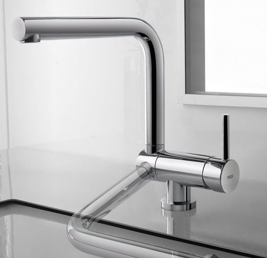 Grifo monomando de cocina Top-Tres 130335 con caño abatible