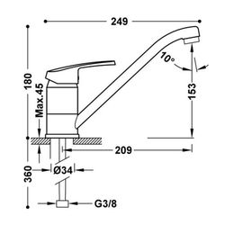 Grifo monomando Eco-Tres 17033302 para cocina