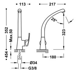 Grifo monomando Eco-Tres 17044702 para cocina