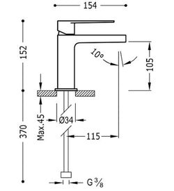 Grifo monomando para lavabo Class-Tres 20510301 con maneta