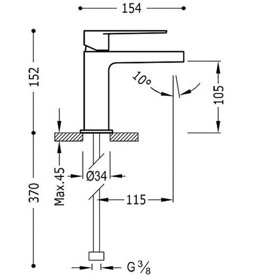 Grifo monomando para lavabo Class-Tres 20510301 con maneta
