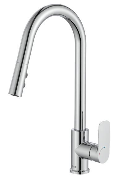 Grifo monomando repisa Roca Cala caño curvo giratorio y ducha extraíble