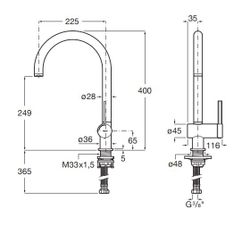 Grifo monomando repisa Roca Ona