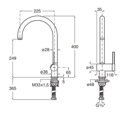 Grifo monomando repisa Roca Ona