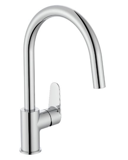 Grifo monomando repisa Roca Victoria Plus caño alto giratorio