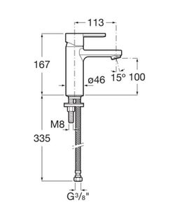 Grifo monomando Roca Naia para lavabo con desagüe