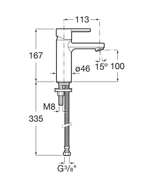 Grifo monomando Roca Naia para lavabo con desagüe