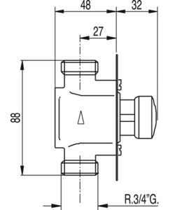 Grifo TEMPO-TRES 112178 temporizado empotrado de 1 agua para ducha