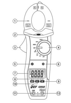 HT G52 Pinza amperimétrica 400ACC/CA con medida de temperatura