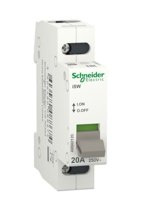 Interruptor Schneider Electric A9S60120 1P 20A 250V