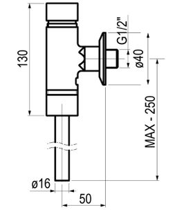 Pulsador Presto XT U para urinario con tubo
