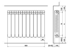 Radiador de aluminio de 3 elementos Ferroli Europa 600C