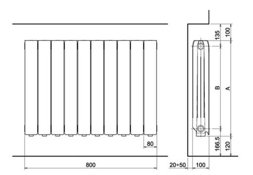 Radiador de aluminio de 6 elementos Ferroli Europa 600C
