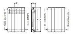 Radiador de aluminio de 8 elementos Baxi Dubal 60