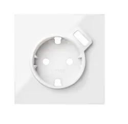 Simon 100 Tapa para base de enchufe schuko con cargador USB integrado blanco brillante