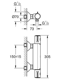 Termostato de ducha 1/2" Grohe Grohtherm 800